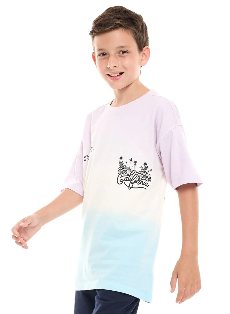Victor And Jane Multicolor Boys Oversized T-Shirt With Big Back Print for Men | Best Price UAE