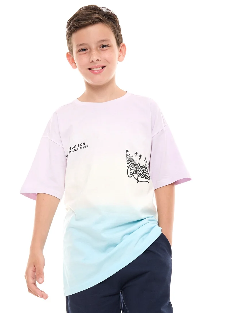 Victor And Jane Multicolor Boys Oversized T-Shirt With Big Back Print for Men | Best Price UAE