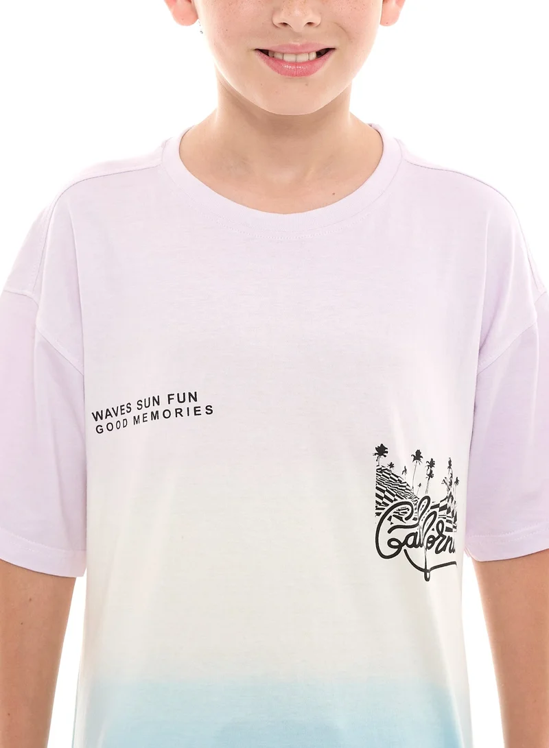 Victor And Jane Multicolor Boys Oversized T-Shirt With Big Back Print for Men | Best Price UAE