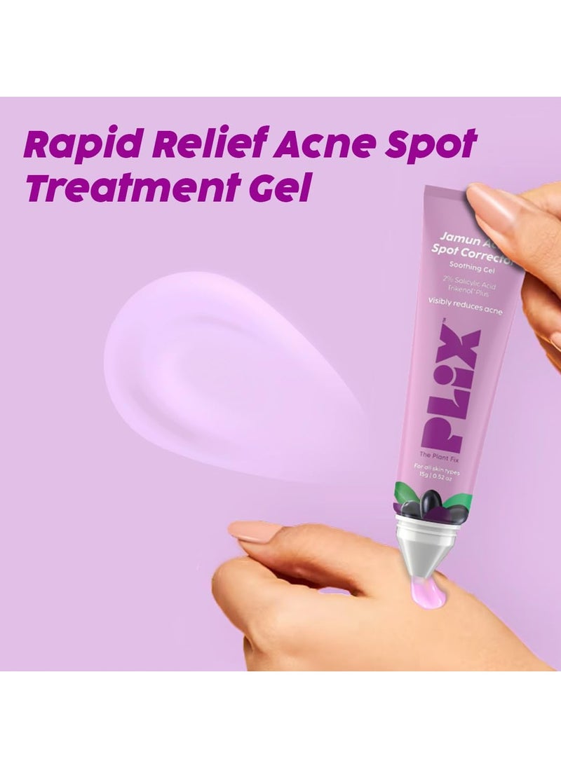 PLIX THE PLANT FIX Jamun Acne Spot Corrector Gel For Reducing Active Acne | Day & Night Gel | Controls Oil & Soothes Inflammation | For Men & Women | 15g  - Image 3