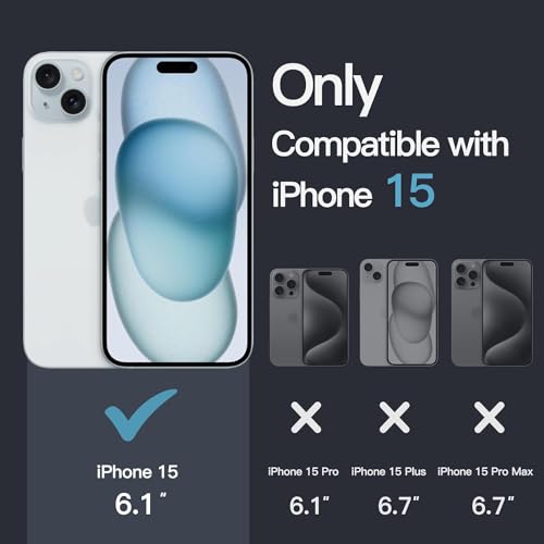 VONZEE Electroplated Clear Transparent Cover for iPhone 15 Case 6.1 inch Luxury TPU Cover Full Body & Camera Protection for Each Lens Bumper Cases for Men & Women (Light Blue) - Image 2