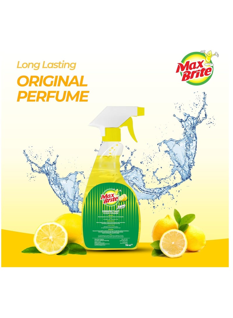 Max Brite Disinfectant Floor Cleaner Spray Lavender Lemon and Oud Fragrance 750 ml x Pack of 3 - Image 4