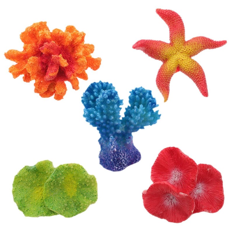 5Pcs Vibrant Artificial Coral Plants Realistic Fish Tank Aquarium Decoration - Image 2