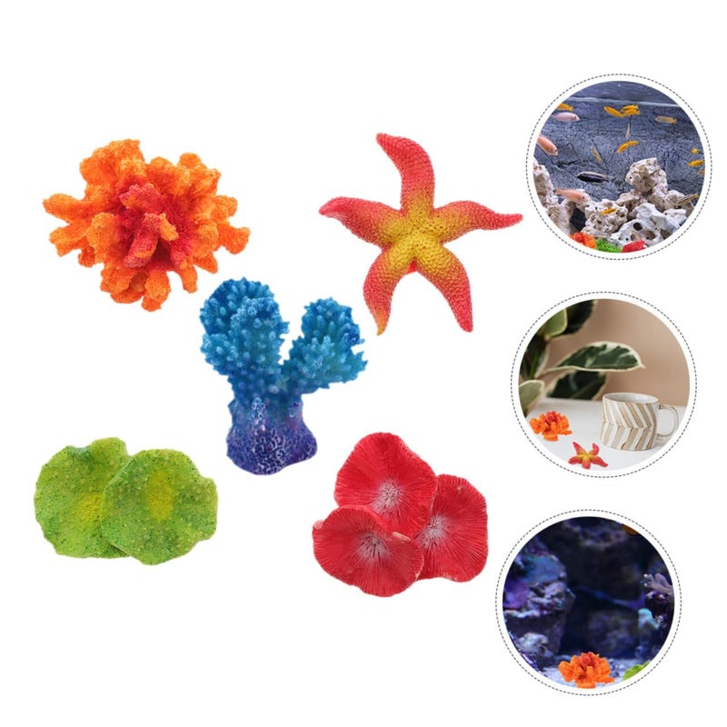 5Pcs Vibrant Artificial Coral Plants Realistic Fish Tank Aquarium Decoration - Image 3