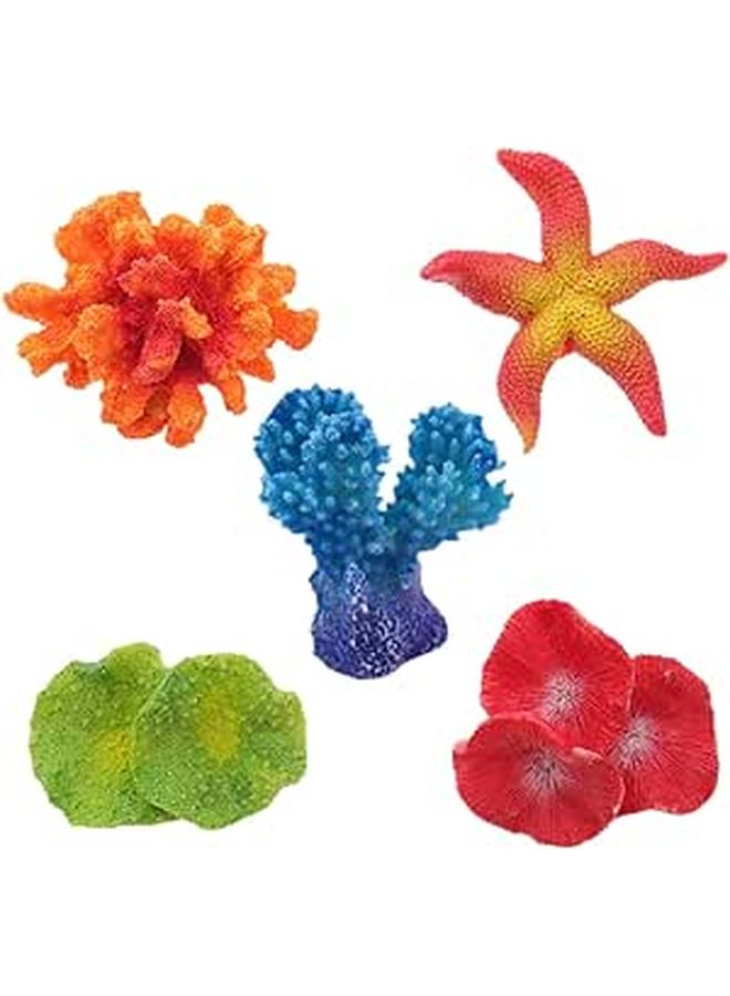 5Pcs Vibrant Artificial Coral Plants Realistic Fish Tank Aquarium Decoration - Image 1