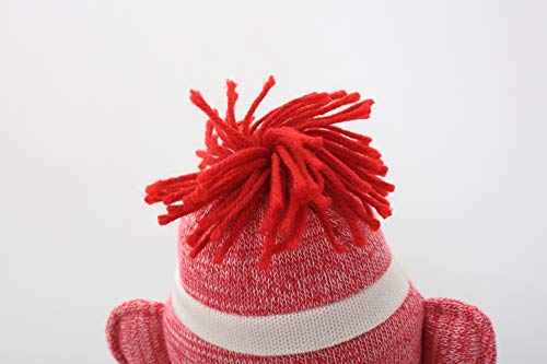 Plushland 20 Adorable Sock Monkey Soft Plush Knitted Stuffed Animal Toy Gift for Kids Babies Teens Girls and Boys Baby Doll Present Gift Mothers Day Birthday Graduation Puppet Pink - Image 5