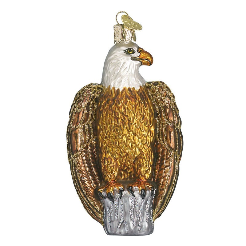 Old World Christmas Ornaments Political Gifts Glass Blown Ornaments for Christmas Tree Bald Eagle Tan Brown White Gold 4 16011