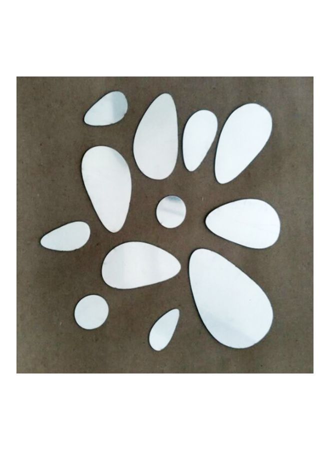 نيبمينينت طقم ملصق جداري بتصميم عاكس ثلاثي الأبعاد قابل للإزالة من 12 قطعة فضي 20x10x20Ø³Ù†ØªÙŠÙ…ØªØ± - Image 4