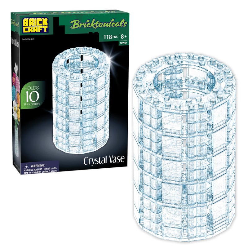 Brickcraft Bricktanicals Crystal Vase Building Set 118pcs Transparent Brick Flower Holder Fits 10 Stems Compatible Botanical Building Blocks Display Case Home Office Dcor Gift for Adults Kids - Image 3