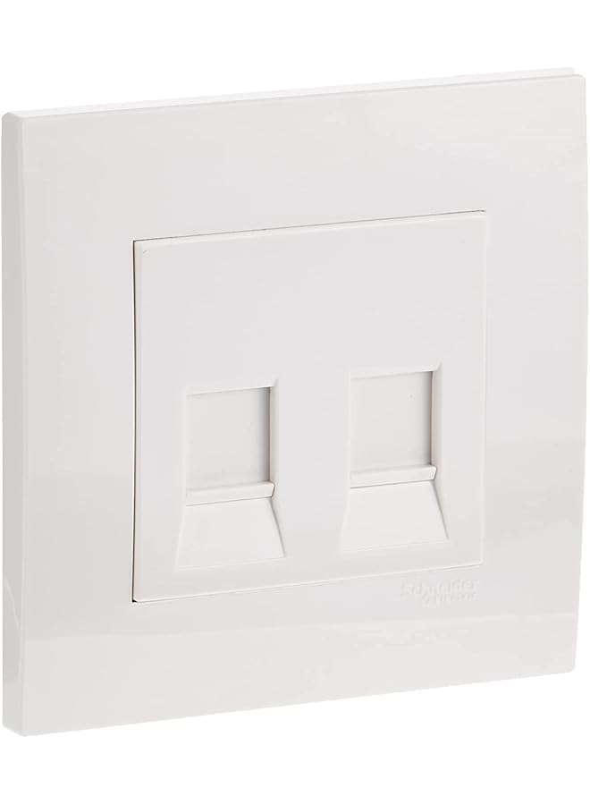 promass 2 Gang, Data Socket with Shutter, White, KB32RJK - Image 1