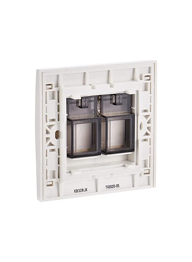 promass 2 Gang, Data Socket with Shutter, White, KB32RJK - Image 2