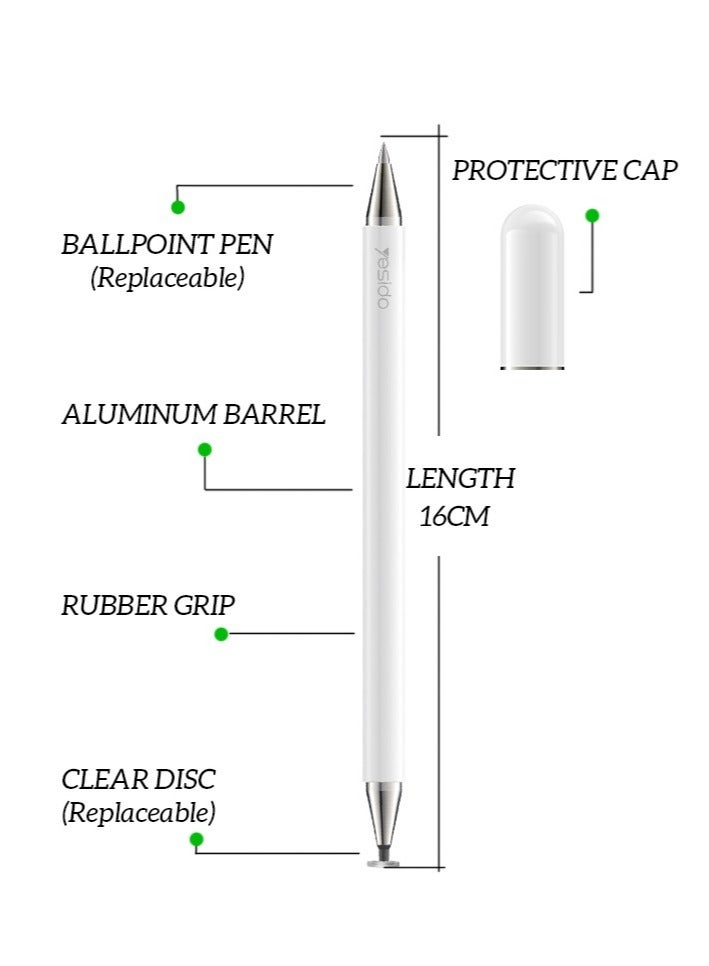 2 In 1 Passive Capacitive Stylus Drawing Writing Phone Pencil With Ballpoint Pen For iPad - Image 5