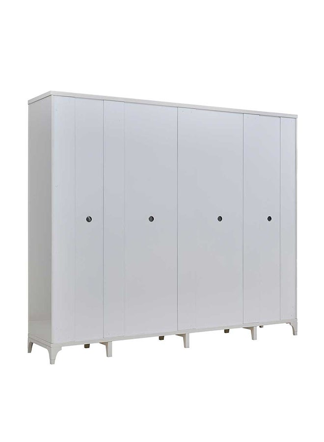 DANUBE HOME Portnoy 6 Door Wardrobe Clothes Storage Cupboard Modern Design Space Saving Cabinet For Bedroom L 271.9 x W 59 x H 229 cm Ivory  - Image 4