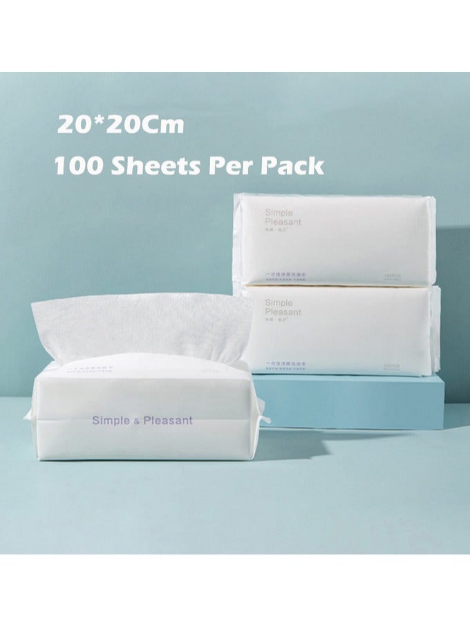Disposable Face Towel, 2 Pack Super Soft Cotton Tissue Dry Wet Dual Use Newborn Cotton Facial Tissue for Baby, Suit for Sensitive Skin, Deeply Cleansing Make Up Wipes, Face Wipes, Facial Cleansing