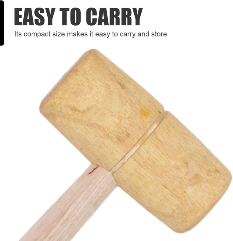 Small Wooden Mallet For Woodworking Leathercraft Compact Hammer With Smooth Finish - Image 4