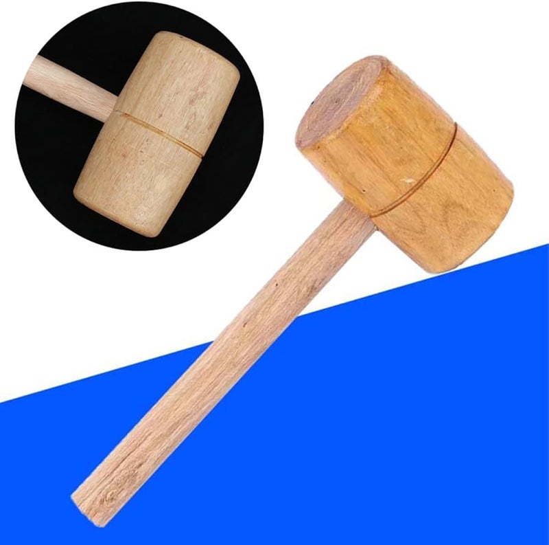 Small Wooden Mallet For Woodworking Leathercraft Compact Hammer With Smooth Finish - Image 5