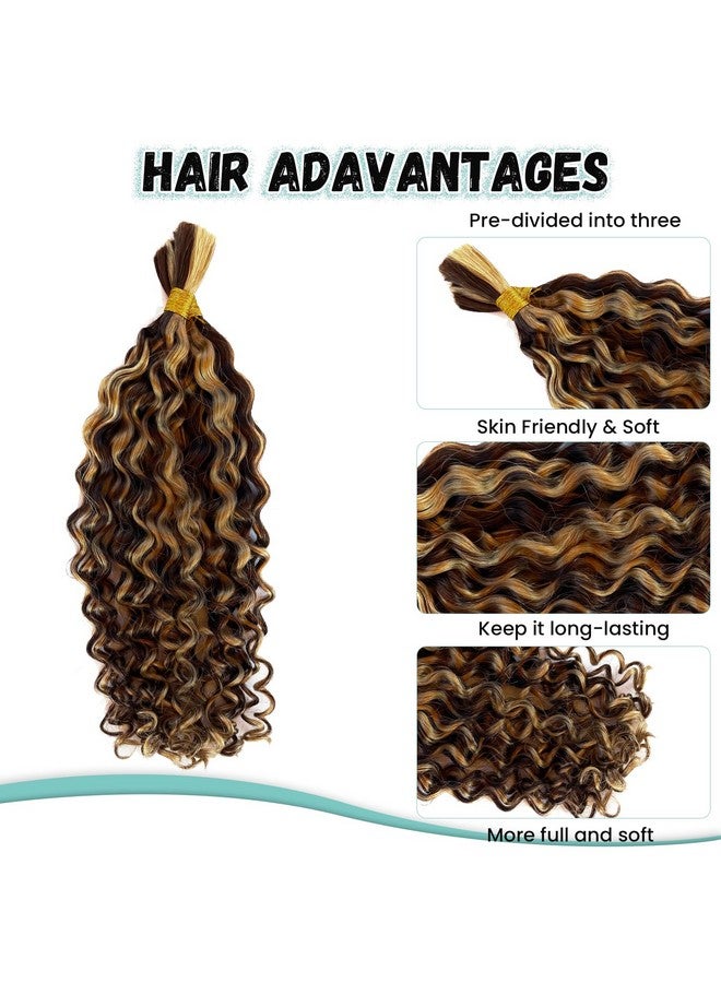 أوبيتا شعر مضفر بشري لضفائر بوهو، موجة عميقة من شعر الإنسان، خصلات شعر بشري 4/27، حزم شعر بشري رطب ومموج للتضفير بدون خصلة، حزمتان، 14 بوصة، 100 جرام، 12A، وصلات شعر بشري عذراء - Image 4