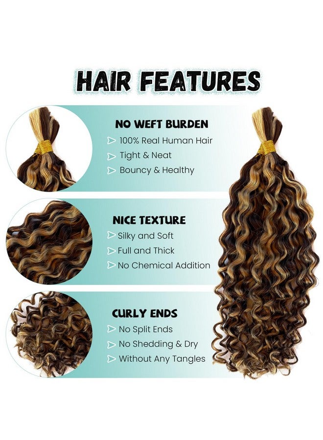 أوبيتا شعر مضفر بشري لضفائر بوهو، موجة عميقة من شعر الإنسان، خصلات شعر بشري 4/27، حزم شعر بشري رطب ومموج للتضفير بدون خصلة، حزمتان، 14 بوصة، 100 جرام، 12A، وصلات شعر بشري عذراء - Image 2