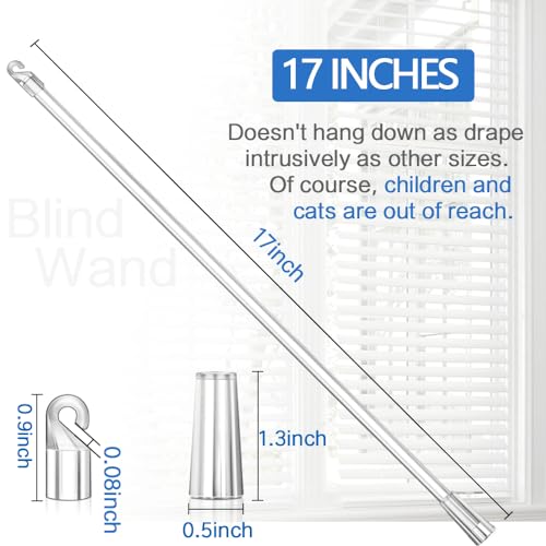 lofrcin 17 Inches Blind Wand, Vertical Blinds Replacement Parts with Hook and Grip, Clear Plastic Blind Tilt Wand, Window Opener Pole for Home Door Window Pull Supplies (1 Pcs) - Image 4