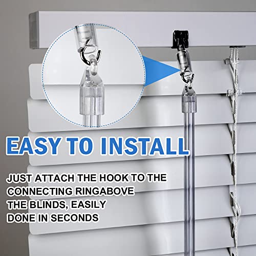lofrcin 17 Inches Blind Wand, Vertical Blinds Replacement Parts with Hook and Grip, Clear Plastic Blind Tilt Wand, Window Opener Pole for Home Door Window Pull Supplies (1 Pcs) - Image 3