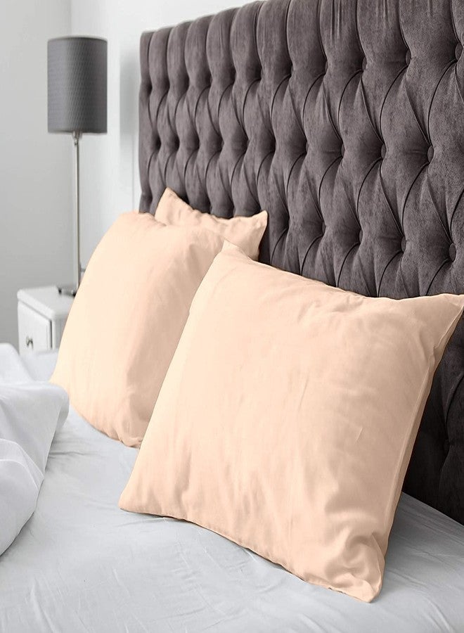 ماسترتكس أغطية وسائد سوبريتي لينين، مقاس قياسي - تصميم مفتوح - عبوة من قطعتين - قطن فاخر ناعم ومريح 100% - بيج - Image 2