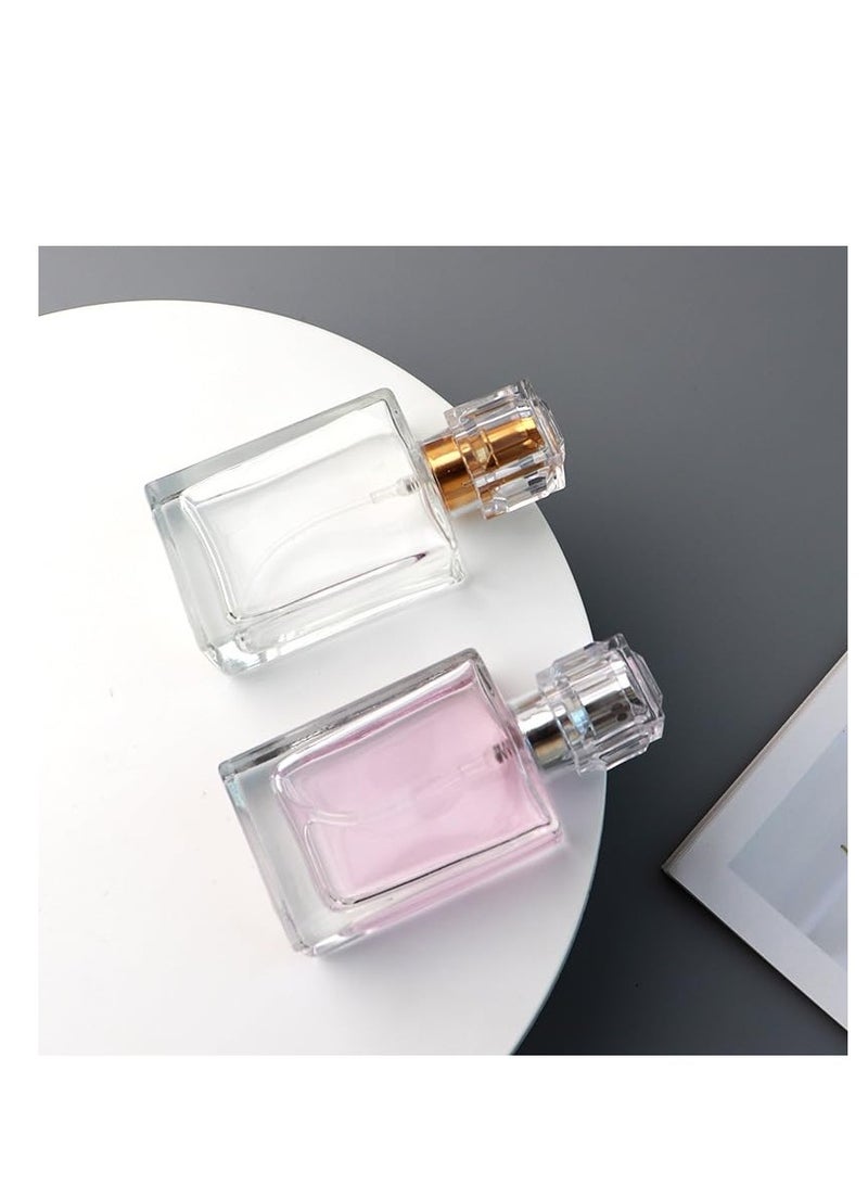 KASTWAVE 2 Pack Clear Glass Perfume Bottle Atomizer, 30ml Refillable Spray Perfume Bottles, Travel Perfume Dispenser(30ML, Gold & Silver) - Image 3