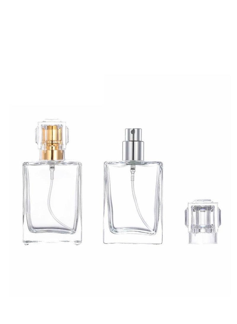 KASTWAVE 2 Pack Clear Glass Perfume Bottle Atomizer, 30ml Refillable Spray Perfume Bottles, Travel Perfume Dispenser(30ML, Gold & Silver) - Image 5