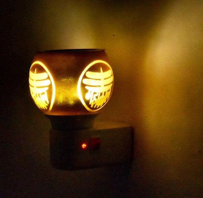 AkshyaPatra LED Kapoordani Aroma Oil Diffuser with On Off Switch to Toggle for Burner Lamp Glass Incense Holder Multicolor  - Image 2