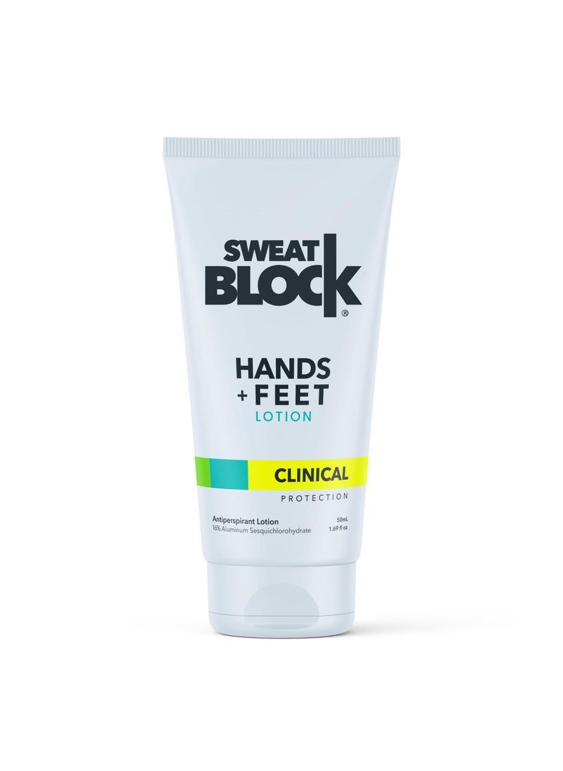 Sweatblock - SweatBlock Antiperspirant Lotion for Hands & Feet - CLINICAL STRENGTH for Men & Women - Hyperhidrosis Aid to Stop Excessive Sweating - Reduces Foot Odor - Moisturizing w/ Aloe - Travel Size 1.69 fl oz - Image 1