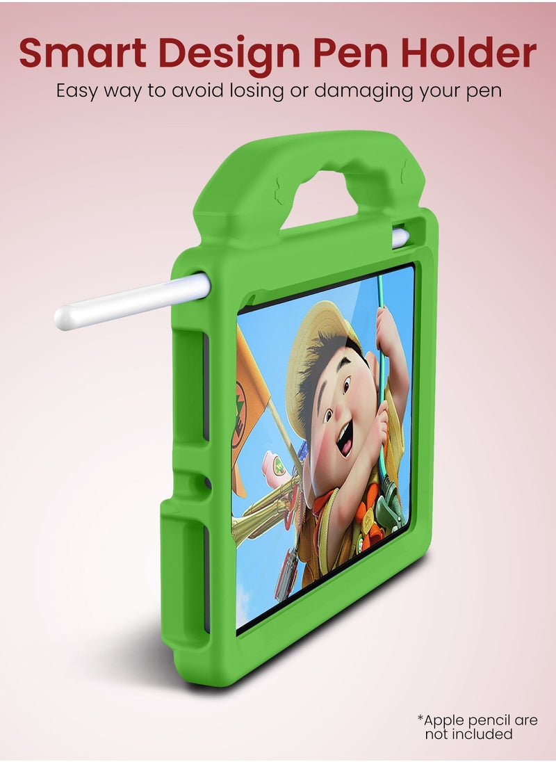 Moxedo Moxedo Shockproof Protective Case Cover Lightweight Convertible Handle Kickstand for Kids with Pencil Holder  Compatible for iPad Mini 6 - Green  - Image 5