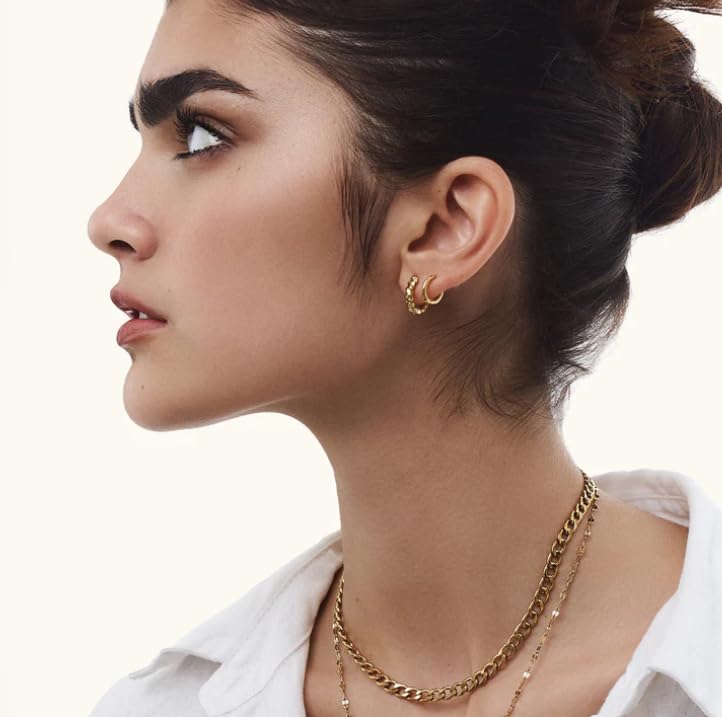Hey Harper Hoop Earrings For Women Trendy - Lightweight Waterproof & Sweatproof Jewerly - Image 3