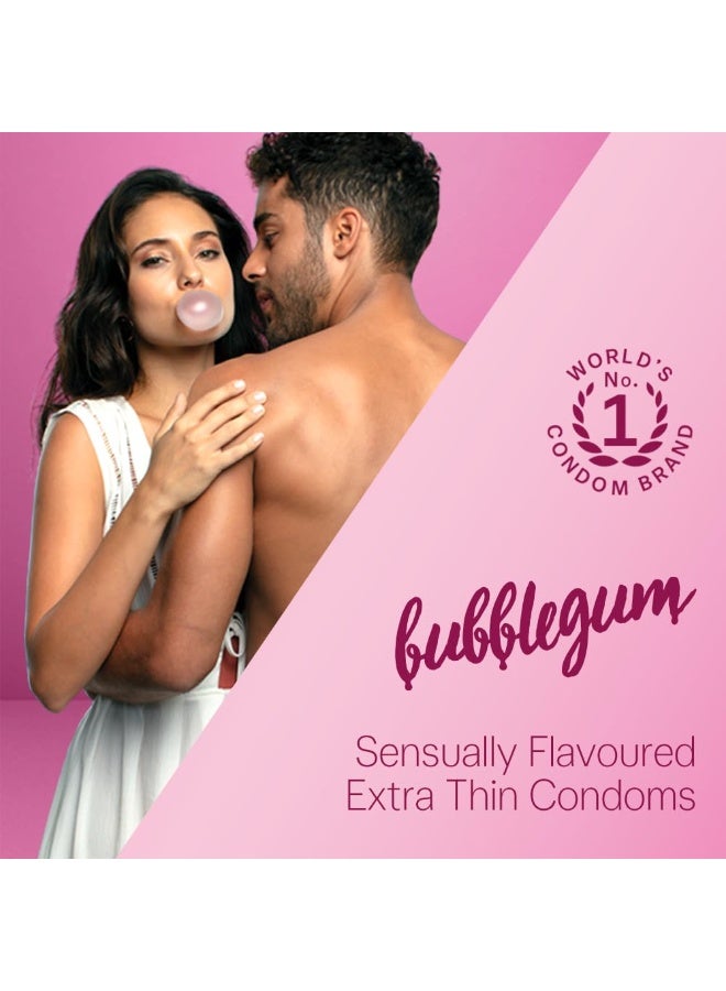 Durex Extra Thin Intense Bubblegum Flavoured Condoms For Men - 12s - Image 2