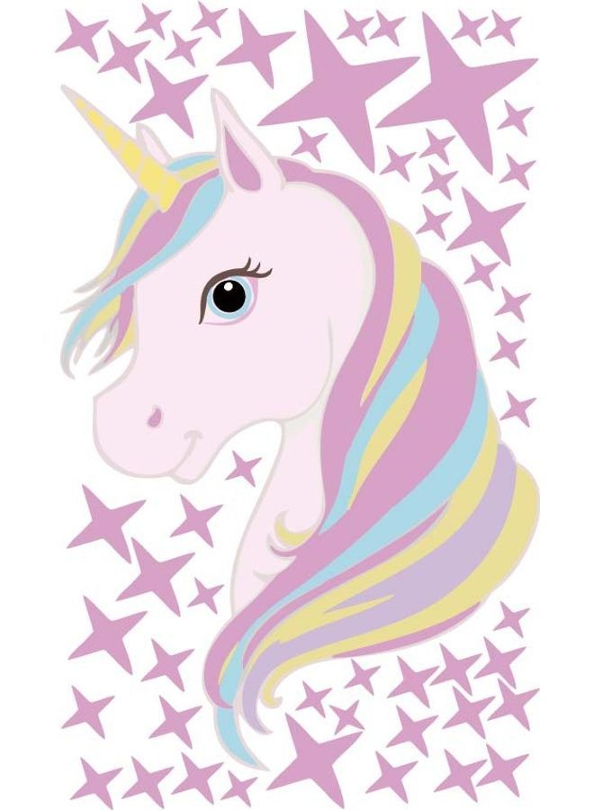 نيبمينينت ملصق جداري بطباعة وحيد القرن متعدد الألوان - Image 1