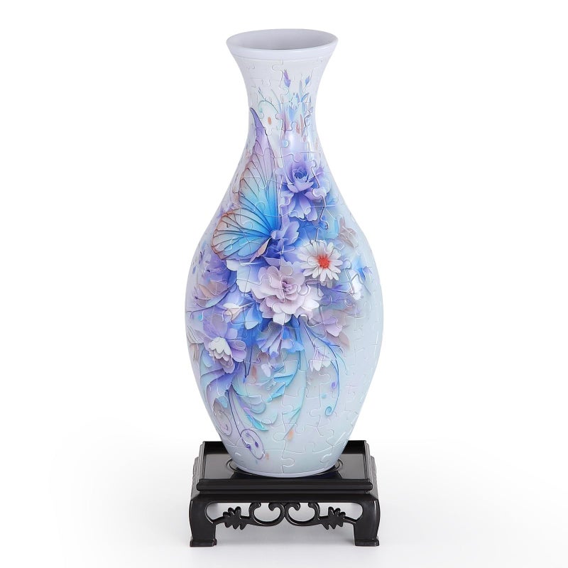 wowsome 3D Puzzle Vase for Adults, Jigsaw Puzzle Vase for Flower, Art Puzzles Gift for Women House Flowers Arrangements and Home Decoration (Roses and Butterflies) - Image 2