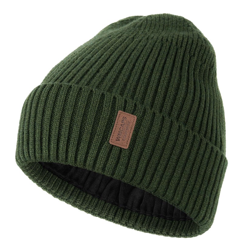 Wmcaps Beanie Winter Hats for Men Women, Fleece Lined Beanie Warm Winter Beanie Unisex Fashion Knit Cuffed Cap (Red/Black) - Image 1
