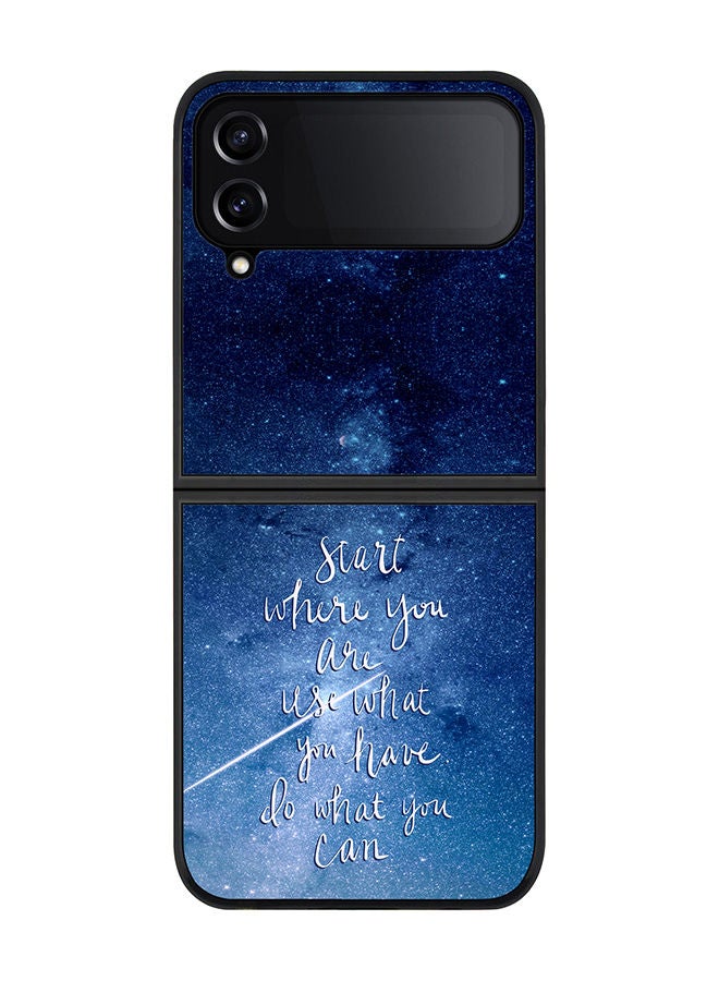 Stylizedd Rugged Black edge case for Samsung Galaxy Z Flip4 Slim fit Soft Case Flexible Rubber Edges Anti Drop TPU Gel Thin Cover - Start Use Do - Image 1