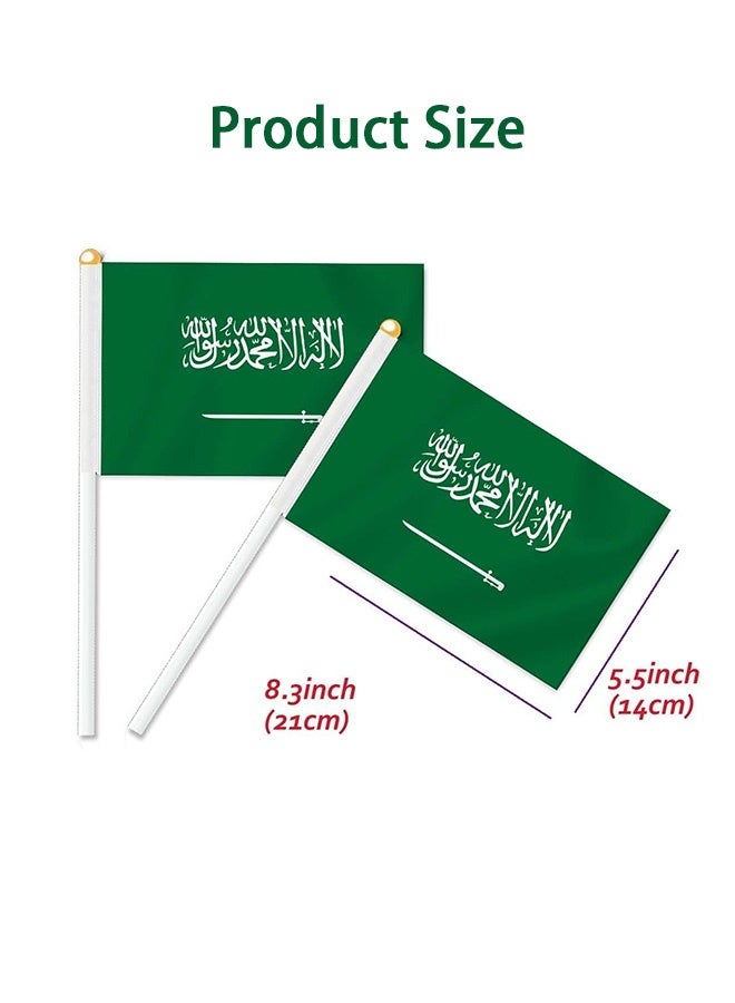 جمورو ١٠ أعلام سعودية صغيرة محمولة باليد، مقاس ٥ × ٨ بوصة، مصنوعة من البوليستر، مثالية لتزيين الحفلات، كأس العالم، المهرجانات الدولية، والفعاليات الداخلية. - Image 5