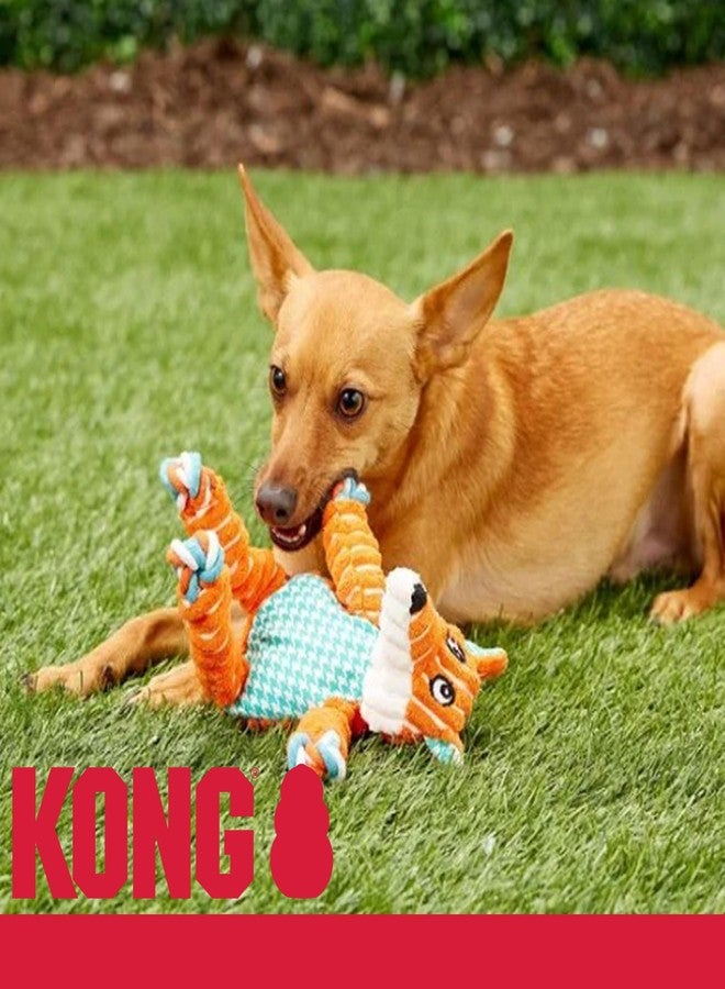 KONG Floppy Knots Combo Dog Toy - Fox and Bunny Bundle - Interal Knotted Rope with Squeakers and Less Stuffing - Medium/Large - Image 5