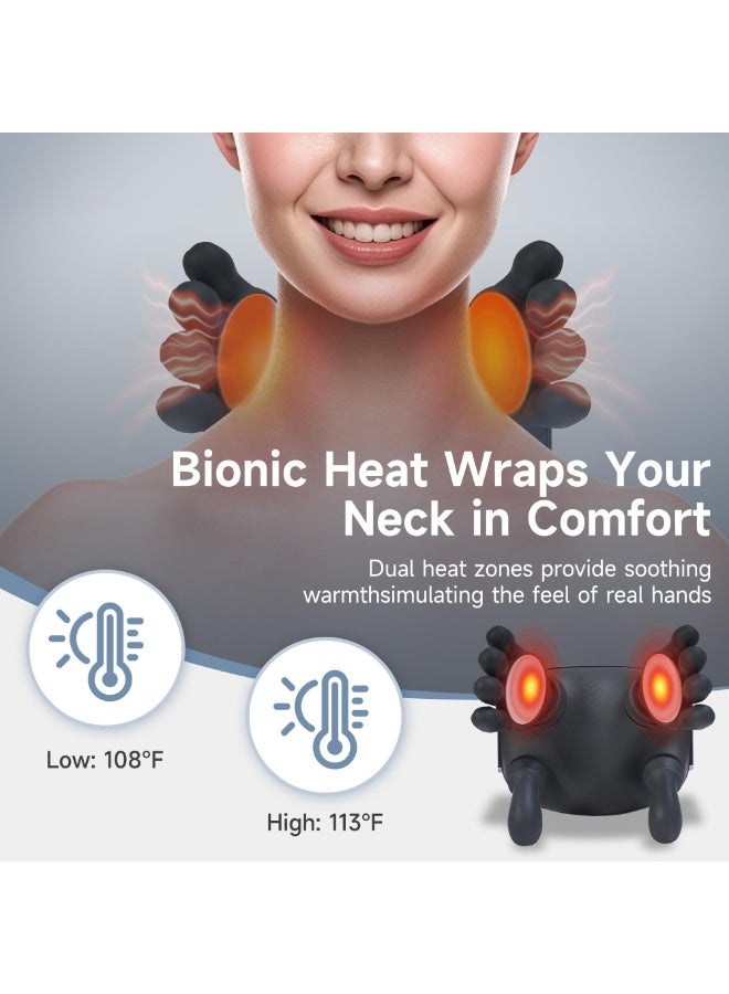Bukela Neck Massager for Pain Relief with Deep Tissue Massage and Heat, Bionic Hand Neck and Shoulder Massager for Back Relaxation Home Office Travel - Image 3