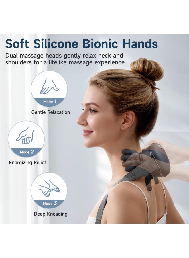 Bukela Neck Massager for Pain Relief with Deep Tissue Massage and Heat, Bionic Hand Neck and Shoulder Massager for Back Relaxation Home Office Travel - Image 2
