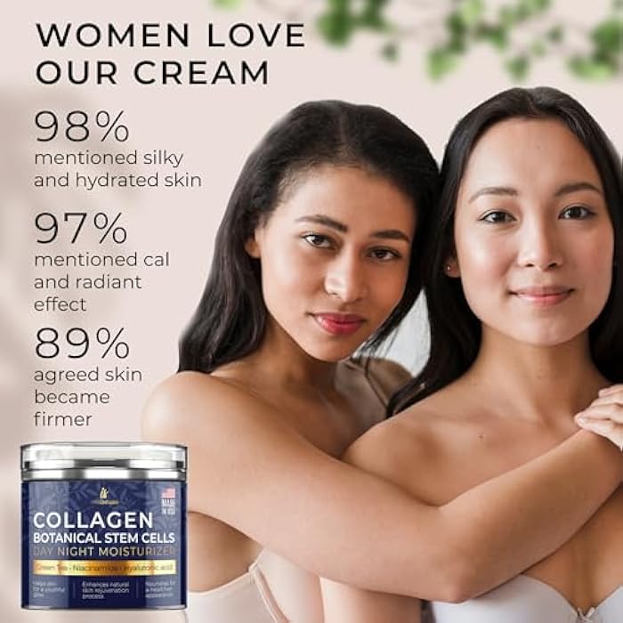 InstaSkincare Collagen Face Moisturizer with Airless Pump - Collagen Botanical Stem Cells Cream for Skin, Niacinamide, Hyaluronic Acid - Anti-Aging Day & Night Face Cream Made in USA - Image 5