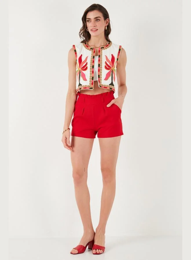 ليلا ليلى قطن قصة عادية صدرية قصيرة مطرزة بالزهور للنساء