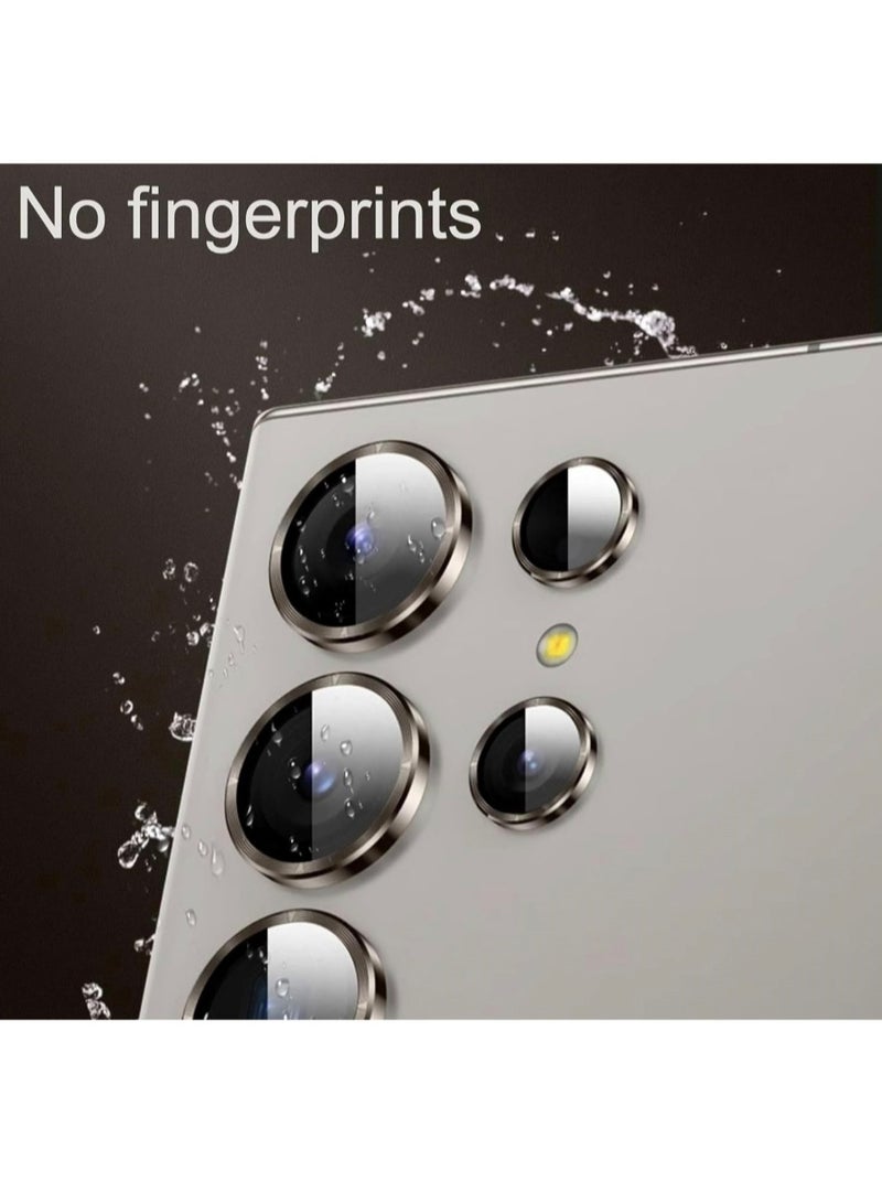 Camera Lens Glass Protector With Ring For Samsung Galaxy S24 Ultra - Titanium Gray - Image 2