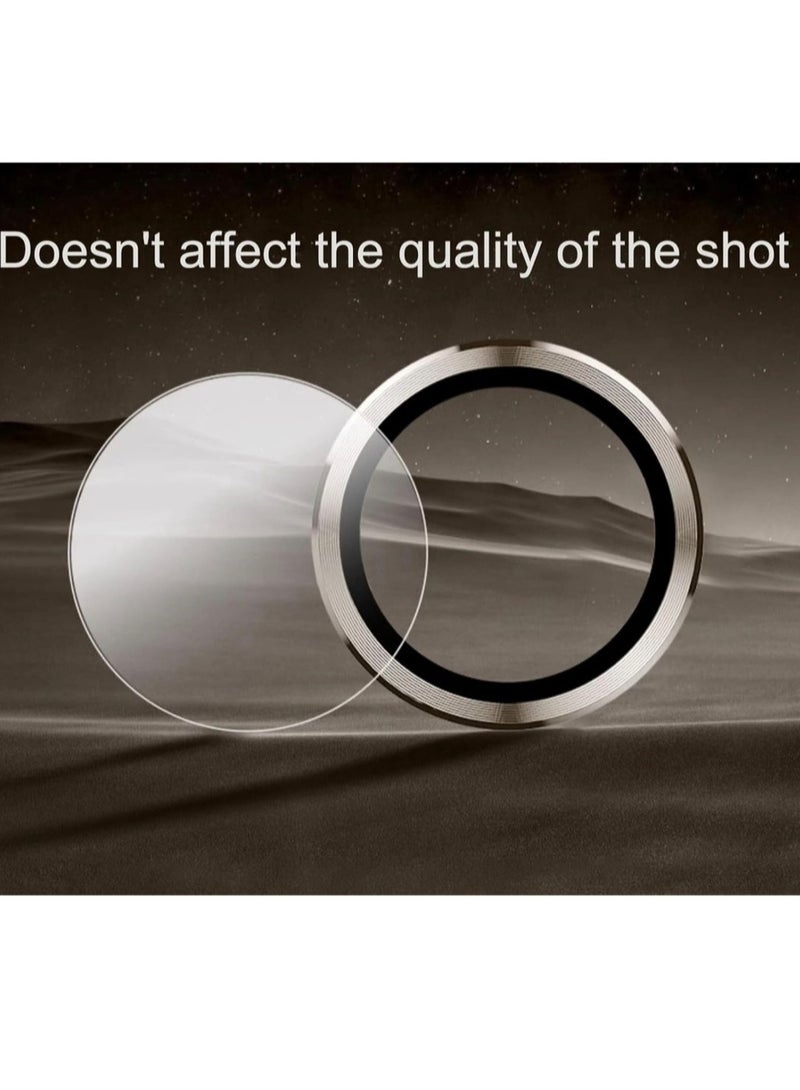 Camera Lens Glass Protector With Ring For Samsung Galaxy S24 Ultra - Titanium Gray - Image 3
