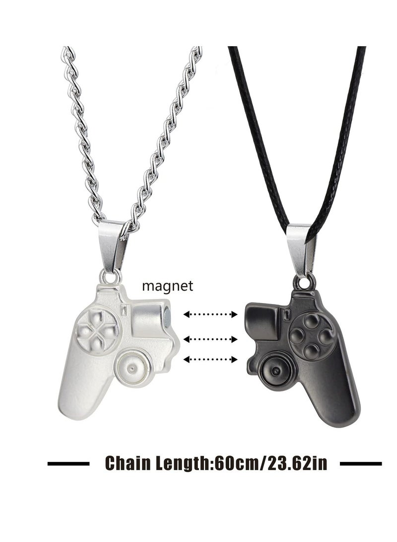 Zikra 2 Pcs Friendship Necklaces, for Best Friends, Split Magnetic Game Controller Pendant Necklaces, for Couples Matching Best Friends Forever Necklaces Set - Image 3