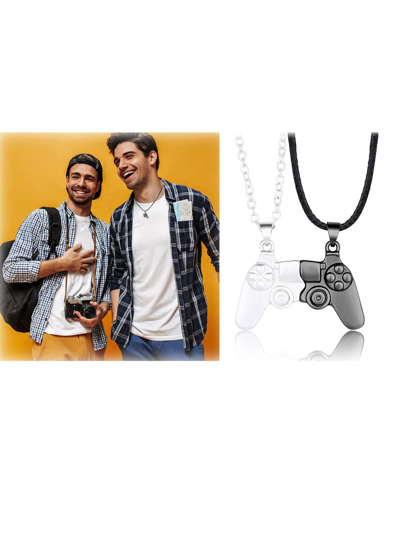 Zikra 2 Pcs Friendship Necklaces, for Best Friends, Split Magnetic Game Controller Pendant Necklaces, for Couples Matching Best Friends Forever Necklaces Set - Image 1