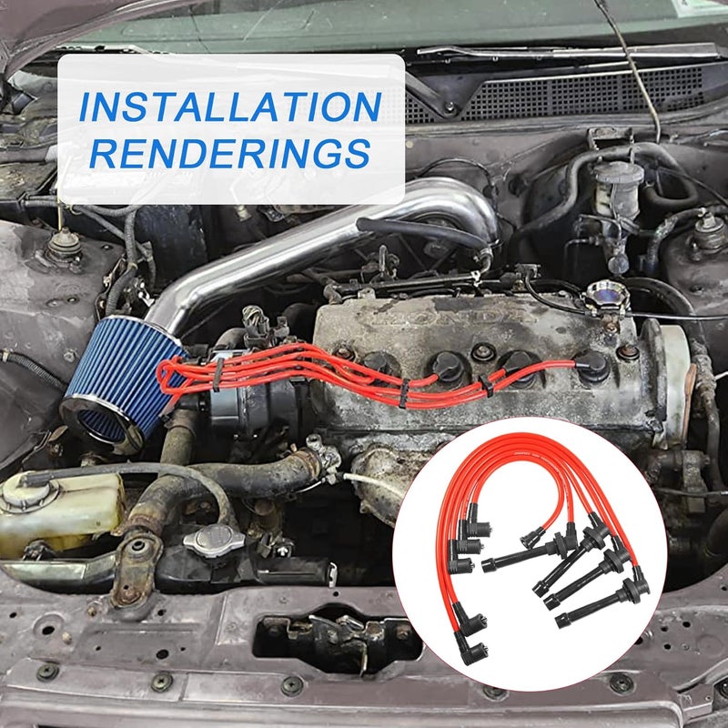 JDMSPEED New Spark Plug Wire Set Replacement for Honda Civic Del Sol EG EK EJ D15 D16 Spiral Core 92-00 - Image 5