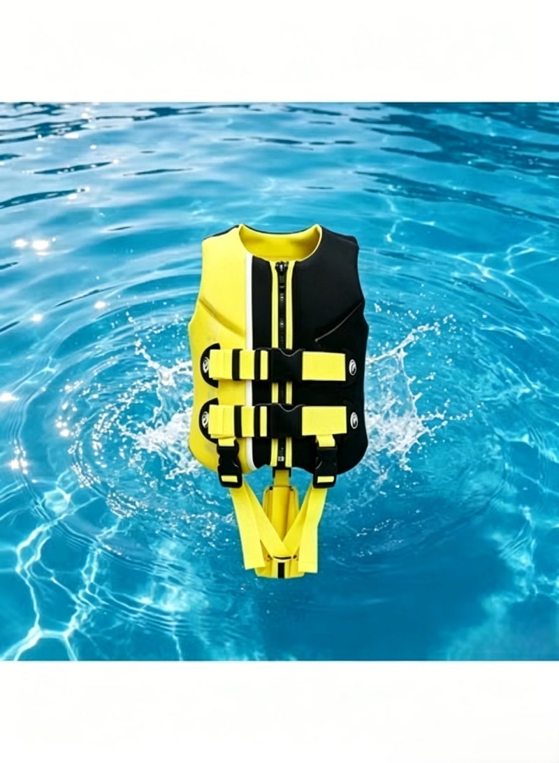 Hisea Children's Water Sports Vest Life Jacket Black And Yellow - Image 3