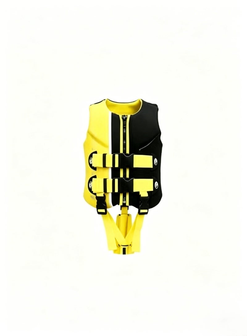 Hisea Children's Water Sports Vest Life Jacket Black And Yellow - Image 1
