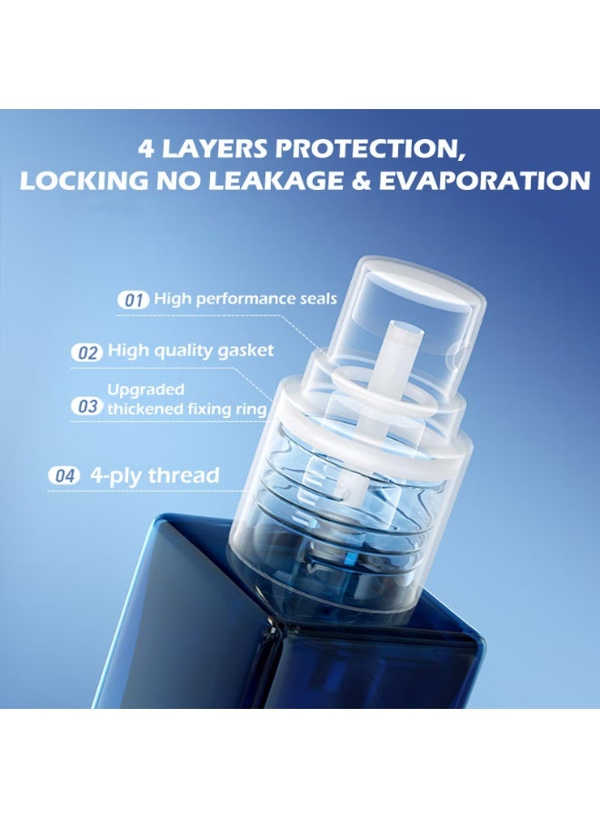 فاصولا زجاجة بخاخ عطر قابلة لاعادة التعبئة عبوتان، زجاجة بخاخ صغيرة فارغة للسفر، زجاجات بخاخ زجاجية محمولة للعطور للسفر والعطلات (10 مل، ازرق داكن) - Image 4